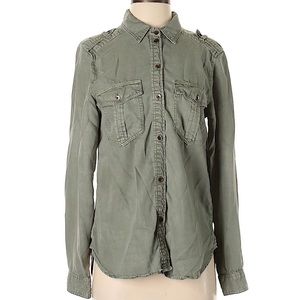 Green American Eagle Button Up